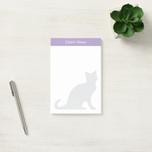 Personalized Post-it® notes with grey cat design