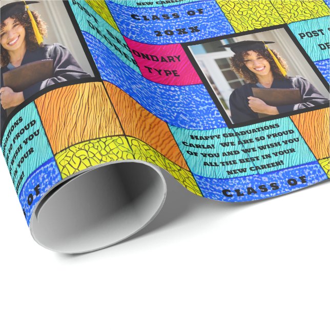 Personalized Post Secondary Degree Graduation Year Wrapping Paper (Roll Corner)