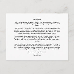 Personalized POSTCARD FROM SANTA