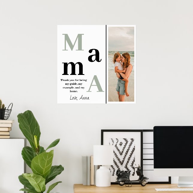 Personalized Poster Mama-Lovely Message and Photo (Home Office)