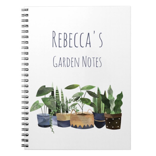 Personalized Pot Plant & Cactus Garden Notebook (Front)