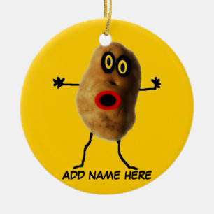 Personalized Potato Cartoon Ceramic Ornament