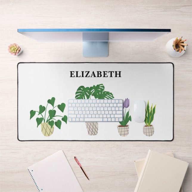 Personalized Potted Plants Tropical Monstera Green Desk Mat (Office 1)