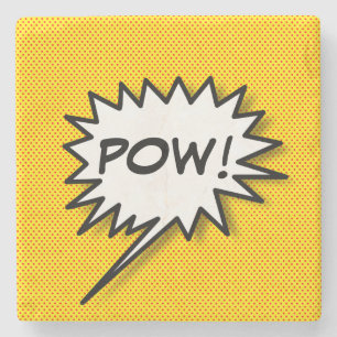 Personalized POW! Comic Stone Coaster