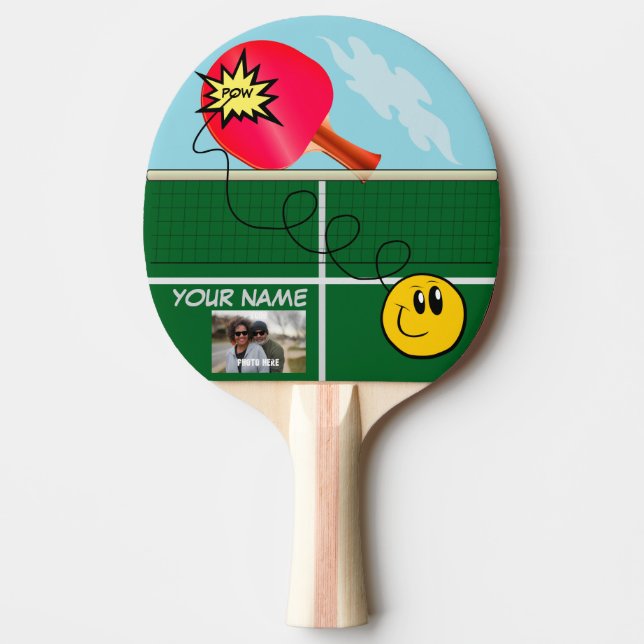 Personalized Pow Ping Pong Paddle (Front)
