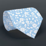 Personalized Powder Blue Garden Floral Tie<br><div class="desc">This delicate garden-inspired print showcases tiny white florals against a powder blue background,  exuding charm and grace. It’s perfect for grooms seeking a soft,  refined look and complements spring or pastel-themed weddings. A beautiful option for both traditional and modern ceremonies.</div>