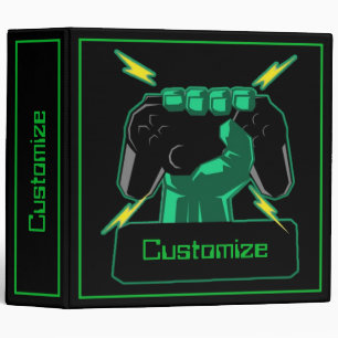 Personalized Power Gamer 3 Ring Binder