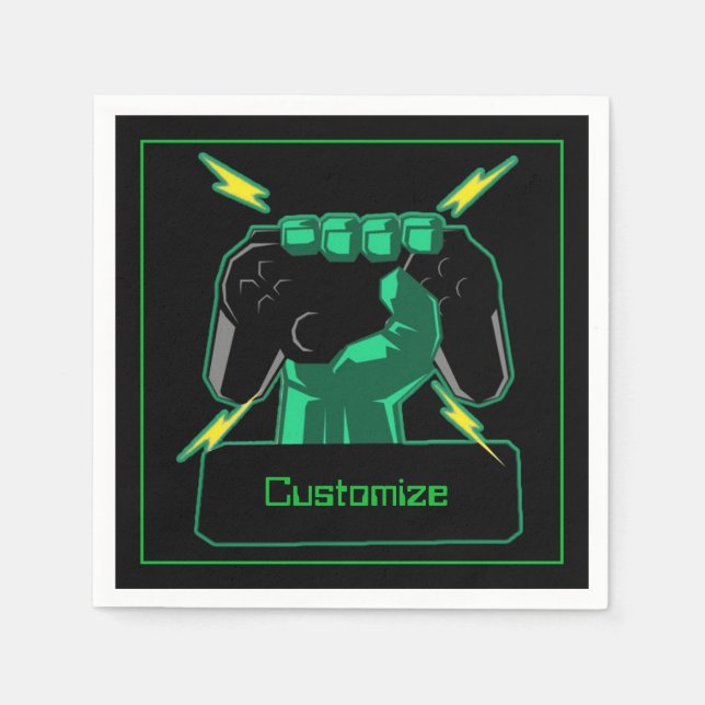 Personalized Power Gamer Napkin (Front)