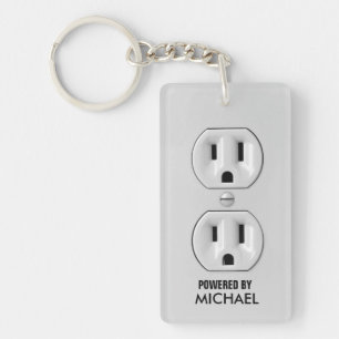 Personalized Power Outlet Key-chain Keychain