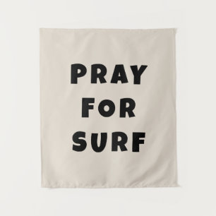 Personalized Pray for Surf Wall Art Banner Surfer Tapestry