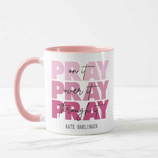 Personalized Pray Over Everything Classic Mug 11oz (Left)