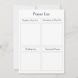 Personalized Prayer List Editable Simple Minimal Card