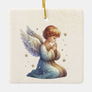 Personalized Praying Boy Angel Ornament