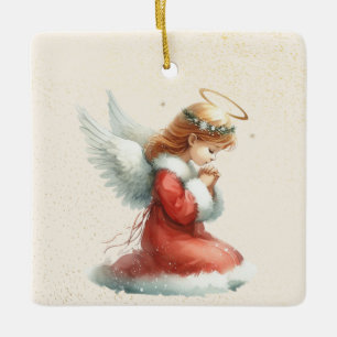 Personalized Praying Girl Angel Christmas Ornament