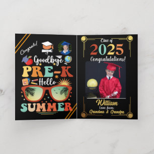 Personalized Pre-k Graduation Hello Summer Foil Greeting Card
