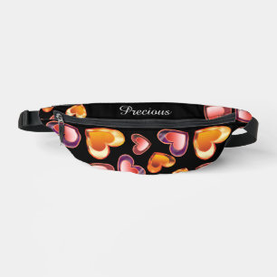 Personalized Precious Gem Foil Hearts Fanny Pack