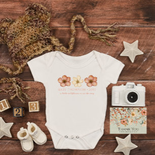 Personalized Pregnancy Announcement Wildflower Baby Bodysuit