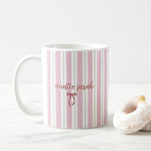 Personalized Pregnancy Reveal Pink Stripe Coffee Mug