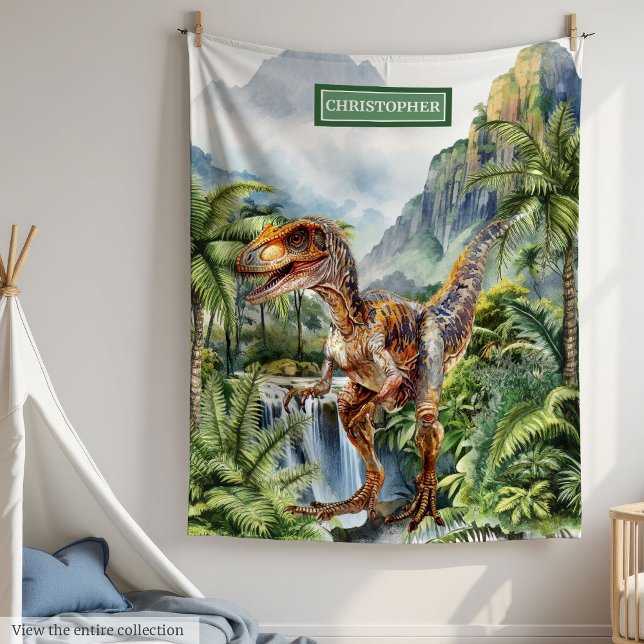 Personalized Prehistoric Dinosaur Blanket Birthday (Personalized Prehistoric Dinosaur Blanket Birthday Gift)