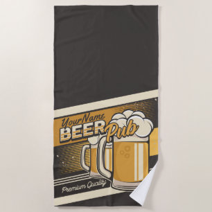 Personalized Premium Cold Beer Mug Pub Bar Beach Towel
