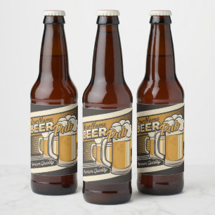 Personalized Premium Cold Beer Mug Pub Bar Bottle Label