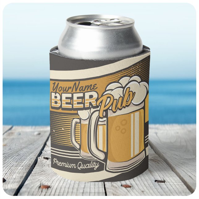 Personalized Premium Cold Beer Mug Pub Bar Can Cooler (Creator Uploaded)