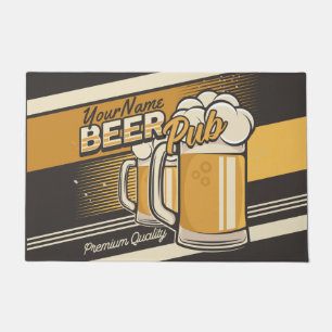 Personalized Premium Cold Beer Mug Pub Bar  Doormat