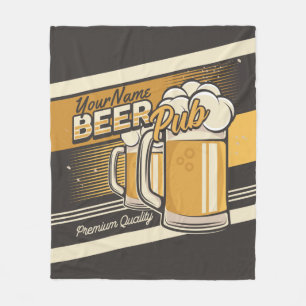 Personalized Premium Cold Beer Mug Pub Bar Fleece Blanket