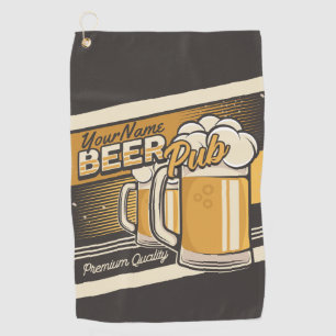 Personalized Premium Cold Beer Mug Pub Bar  Golf Towel
