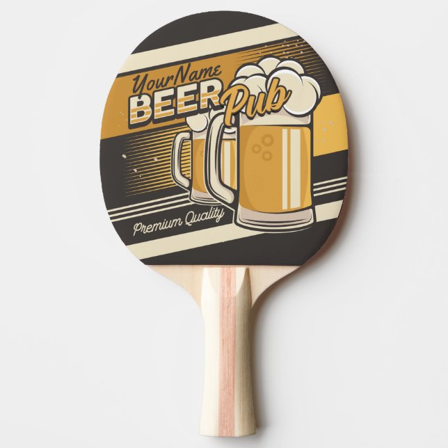 Personalized Premium Cold Beer Mug Pub Bar  Ping Pong Paddle (Front)