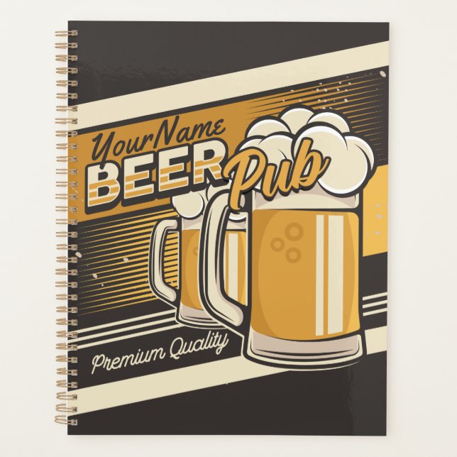Personalized Premium Cold Beer Mug Pub Bar Planner (Front)