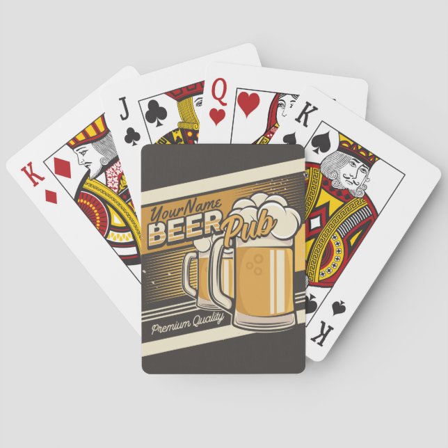 Personalized Premium Cold Beer Mug Pub Bar  Playing Cards (Back)