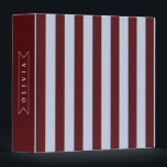 Personalized Preppy Brown Blue Cabana Stripe Binder<br><div class="desc">Certain designs are always in style. Every year, the casual beauty of classic cabana stripes feels new. For those who appreciate straightforward, self-assured design with a hint of preppy elegance, this customized brown and blue cabana stripe collection was made. The pattern's gentle contrast between brown and blue makes it cozy,...</div>