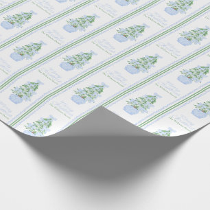 Personalized Preppy Christmas Tree Custom Name Wrapping Paper