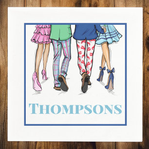 Personalized Preppy Couples Party Napkin