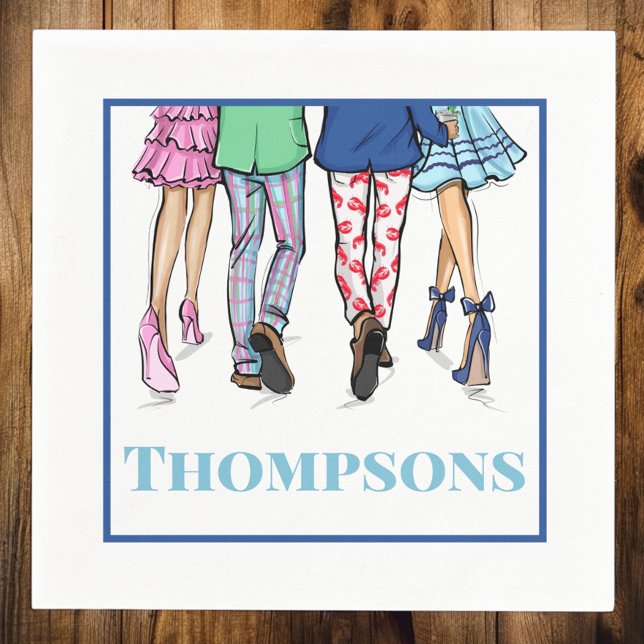 Personalized Preppy Couples Party Napkin (Creator Uploaded)