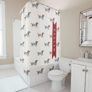 Personalized Preppy Cute Dachshund Dog Pattern