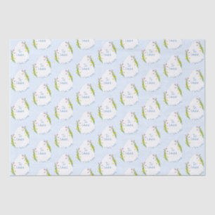 Personalized Preppy Floral Easter Egg Tissue Paper