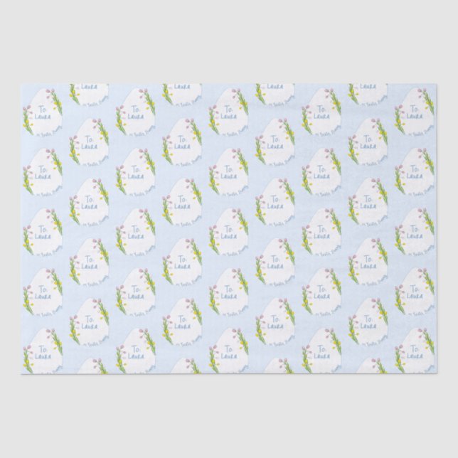 Personalized Preppy Floral Easter Egg Tissue Paper (Front)
