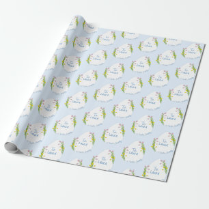 Personalized Preppy Floral Easter Egg Wrapping Paper