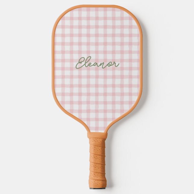 Personalized Preppy Gingham Pickleball Paddle (Front)