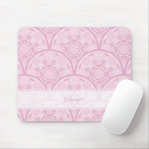 Personalized Preppy In Pink Mandala Art Deco Mouse Pad