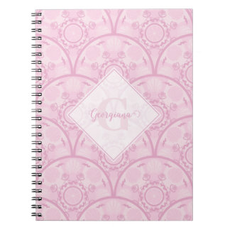 Personalized Preppy In Pink Mandala Art Deco Notebook