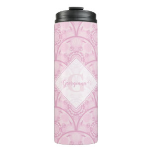 Personalized Preppy In Pink Mandala Art Deco Thermal Tumbler