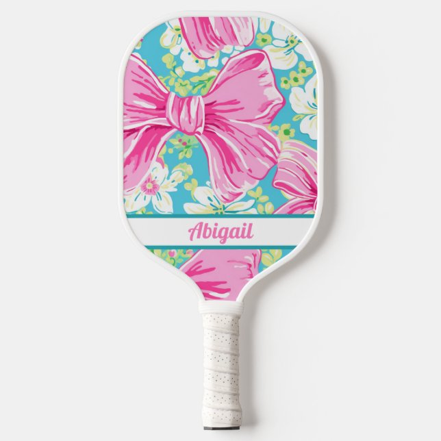 Personalized Preppy Pink Pickleball Paddle (Front)