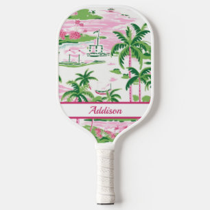 Personalized Preppy Pink Pickleball Paddle