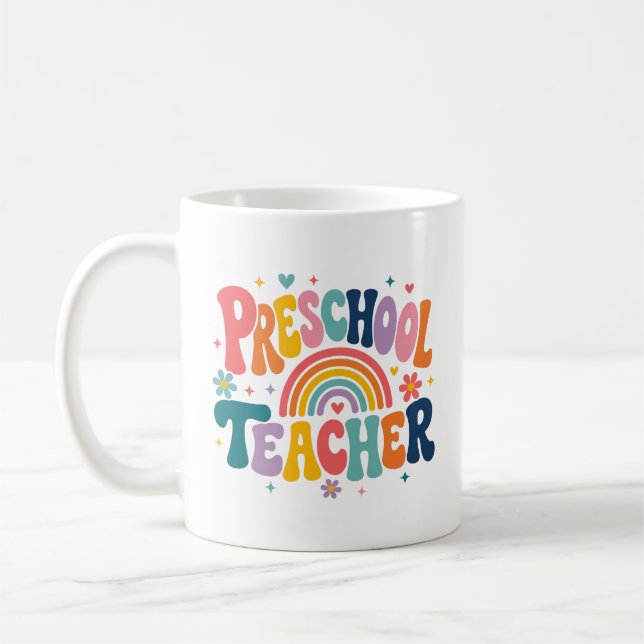 Personalized Preschool Teacher Appreciation Gift Coffee Mug (Left)
