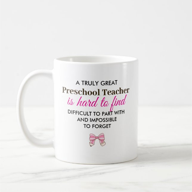 Personalized Preschool Teacher Appreciation Gift Coffee Mug (Left)