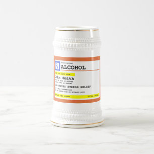 Personalized Prescription Alcohol Humourous Beer Stein
