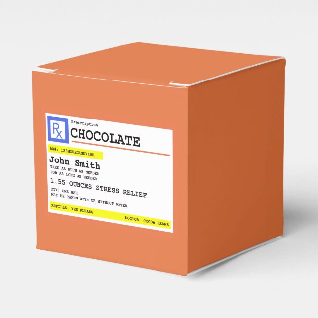 Personalized Prescription Chocolate  Favor Box (Front Side)